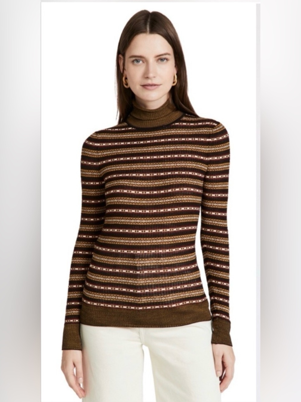 Ulla Johnson Merino Wool Bridget Turtleneck Sweater Brown Women’s Size XS Luxury